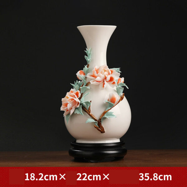 New Chinese-style ceramic handmade vase ornaments living room flower arrangement small porcelain bottle high-grade luxury and high-grade sense art decorations.