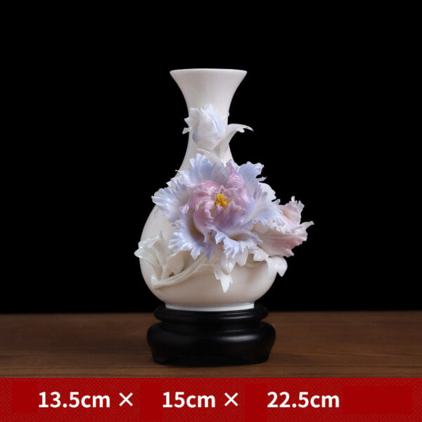 New Chinese-style ceramic handmade vase ornaments living room flower arrangement small porcelain bottle high-grade luxury and high-grade sense art decorations.