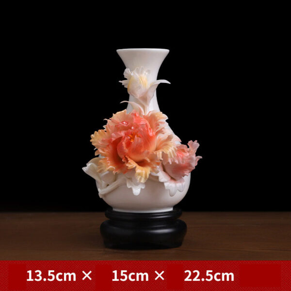 New Chinese-style ceramic handmade vase ornaments living room flower arrangement small porcelain bottle high-grade luxury and high-grade sense art decorations.
