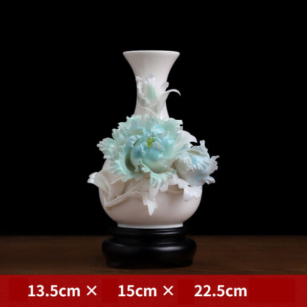 New Chinese-style ceramic handmade vase ornaments living room flower arrangement small porcelain bottle high-grade luxury and high-grade sense art decorations.