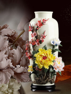 Chinese handmade ceramic flower vase ornaments living room flower arrangement antique porcelain decorative crafts