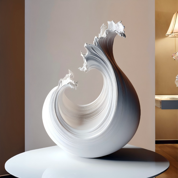 White Simple and Creative White Ceramic Dry Flower Vase Home Living Room Tabletop Flower Arrangement Decor Vase for Water-fed Fresh Flowers