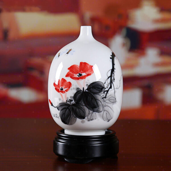 1 Dehua white porcelain hand-painted vase ornaments ceramic porcelain crafts living room antique decoration