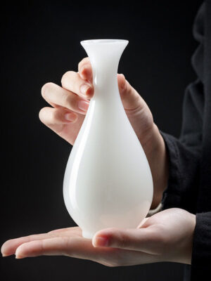 1 Ice-seed jade porcelain jade vase flower high-grade small vase porcelain vase flower inserted pure white ceramic tea table ornaments