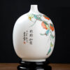 Dehua suet jade white porcelain hand-painted vase ornaments living room art porcelain vase