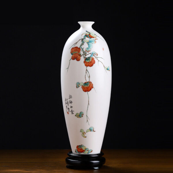 High-grade ceramic hand-painted vase ornaments Chinese living room antique shelf decorations