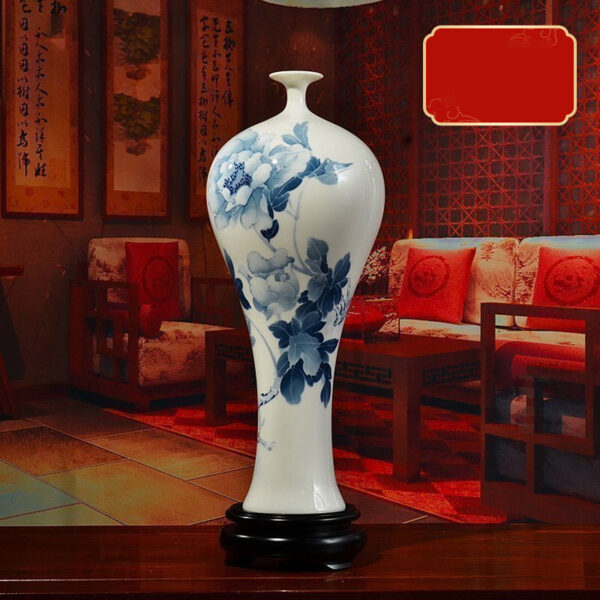 Ceramic hand-painted vase ornaments Chinese living room TV cabinet antique shelf decorations