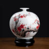 Chinese hand-painted plum blossom vase ornaments ceramic porcelain vase living room antique wine cabinet decoration crafts