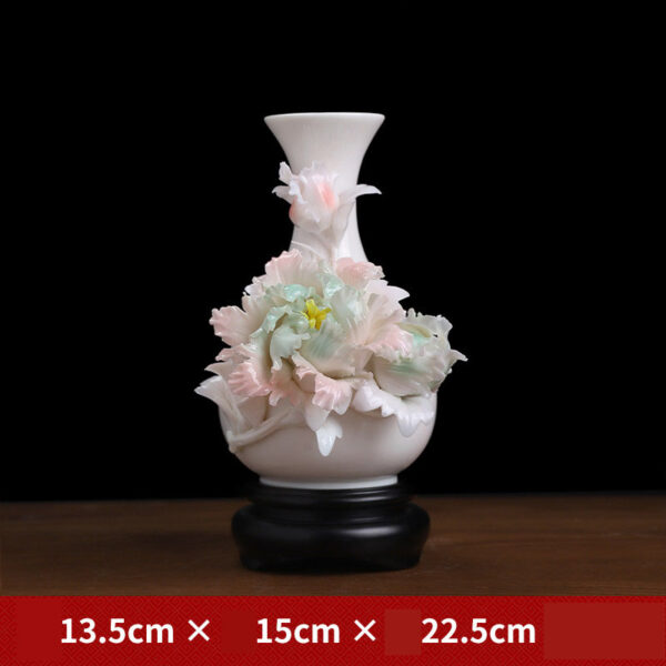 New Chinese-style ceramic handmade vase ornaments living room flower arrangement small porcelain bottle high-grade luxury and high-grade sense art decorations.