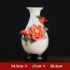 High-grade gold-painted ceramic vase luxury ornaments living room table flower arrangement home new Chinese white dried flower porcelain.