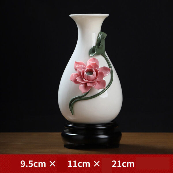 High-grade gold-painted ceramic vase luxury ornaments living room table flower arrangement home new Chinese white dried flower porcelain.