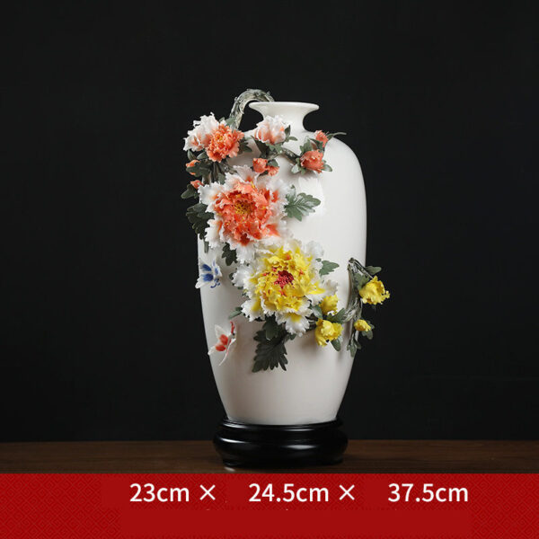 Ceramic vase ornaments Dehua traditional pinch crafts home living room TV cabinet antique rack