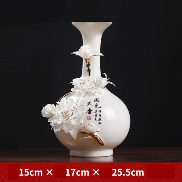 High-end handmade ceramic gold vase living room study wine cabinet antique shelf ornaments decorations
