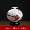 Chinese hand-painted plum blossom vase ornaments ceramic porcelain vase living room antique wine cabinet decoration crafts