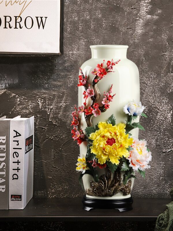 Chinese handmade ceramic flower vase ornaments living room flower arrangement antique porcelain decorative crafts