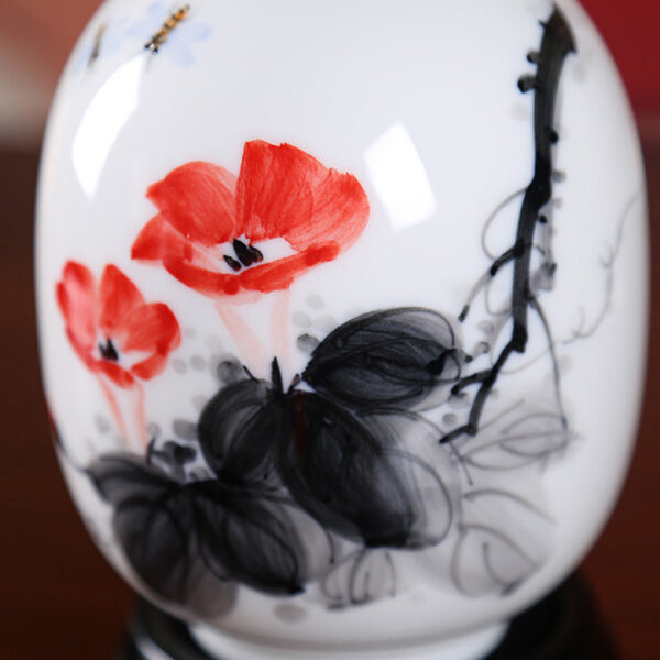 2 Dehua white porcelain hand-painted vase ornaments ceramic porcelain crafts living room antique decoration