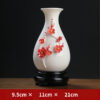 High-grade gold-painted ceramic vase luxury ornaments living room table flower arrangement home new Chinese white dried flower porcelain.