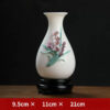 High-grade gold-painted ceramic vase luxury ornaments living room table flower arrangement home new Chinese white dried flower porcelain.