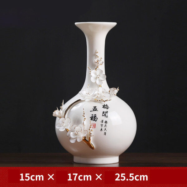High-end handmade ceramic gold vase living room study wine cabinet antique shelf ornaments decorations