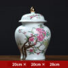Ceramic peony storage pot tea pot ornaments Chinese home living room antique tea table decorations