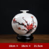 Chinese hand-painted plum blossom vase ornaments ceramic porcelain vase living room antique wine cabinet decoration crafts