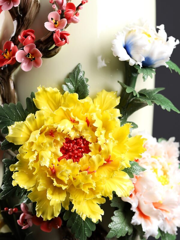 Chinese handmade ceramic flower vase ornaments living room flower arrangement antique porcelain decorative crafts