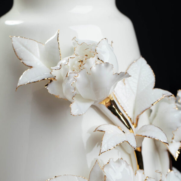 3 Ceramic handmade peony porcelain flower living room study decoration high-end atmosphere vase flower arrangement luxury high-grade sense decorations.