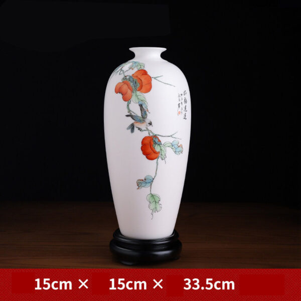 High-grade ceramic hand-painted vase ornaments Chinese living room antique shelf decorations