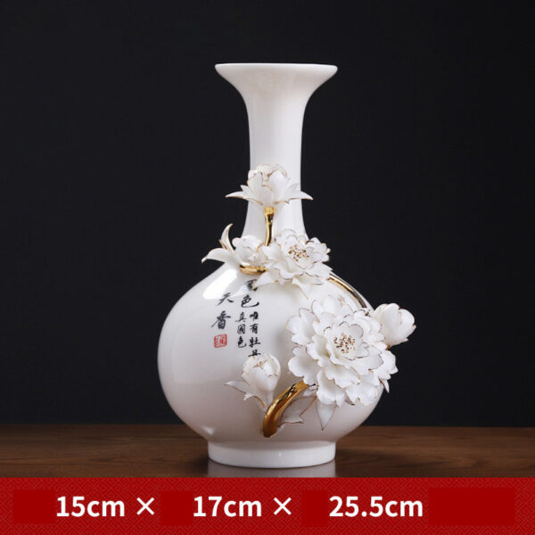 High-end handmade ceramic gold vase living room study wine cabinet antique shelf ornaments decorations