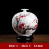 Chinese hand-painted plum blossom vase ornaments ceramic porcelain vase living room antique wine cabinet decoration crafts