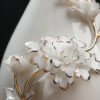 High-grade gold-painted ceramic vase luxury ornaments living room table flower arrangement home new Chinese white dried flower porcelain.