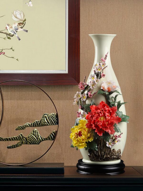 Chinese handmade ceramic flower vase ornaments living room flower arrangement antique porcelain decorative crafts