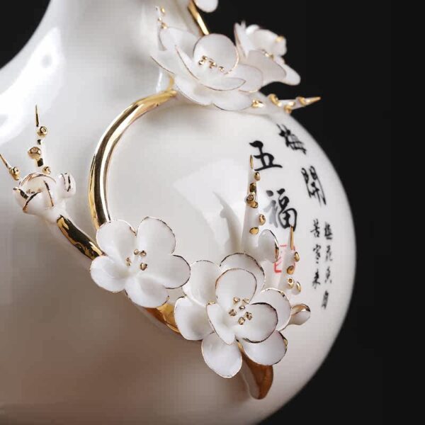 High-end handmade ceramic gold vase living room study wine cabinet antique shelf ornaments decorations