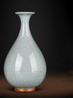 Jingdezhen porcelain antique Dasong official kiln celadon vase ornaments living room flower arrangement new Chinese retro decoration