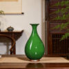 SKU_03_仿大宋官窑绿冰片玉壶春+送底座+证书 Jingdezhen porcelain antique Dasong official kiln celadon vase ornaments living room flower arrangement new Chinese retro decoration