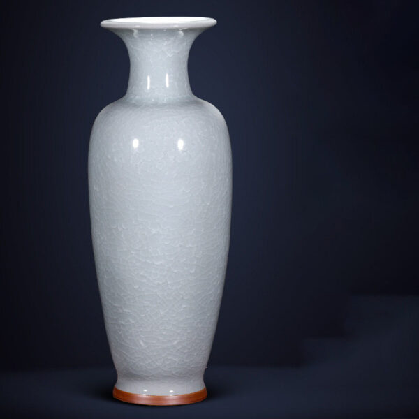 SKU_07_大号仿大宋官窑观音瓶+送底座+证书 Jingdezhen porcelain antique Dasong official kiln celadon vase ornaments living room flower arrangement new Chinese retro decoration