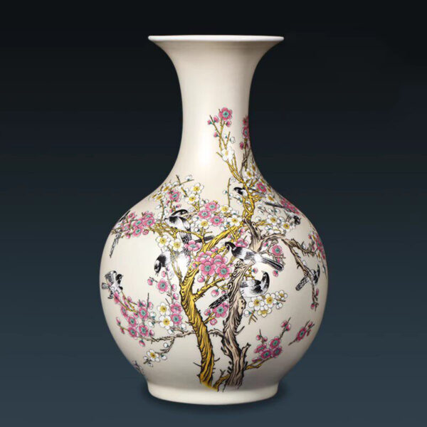 Ceramic vase flower arrangement modern home decoration crafts Chinese living room TV cabinet ornaments gifts