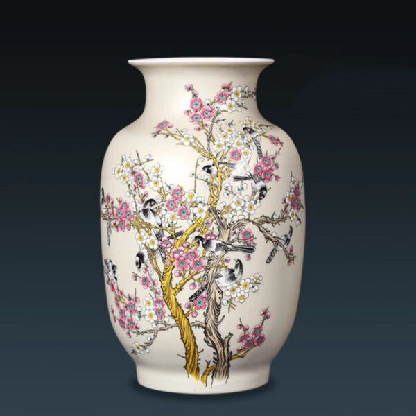 Ceramic vase flower arrangement modern home decoration crafts Chinese living room TV cabinet ornaments gifts