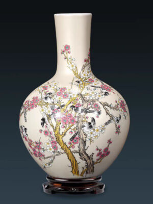 SKU_6_金色天球+旋转底座 Ceramic vase flower arrangement modern home decoration crafts Chinese living room TV cabinet ornaments gifts