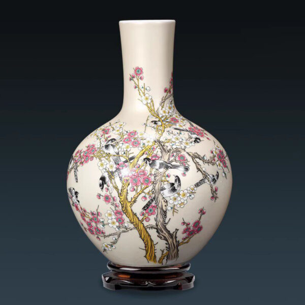 Ceramic vase flower arrangement modern home decoration crafts Chinese living room TV cabinet ornaments gifts