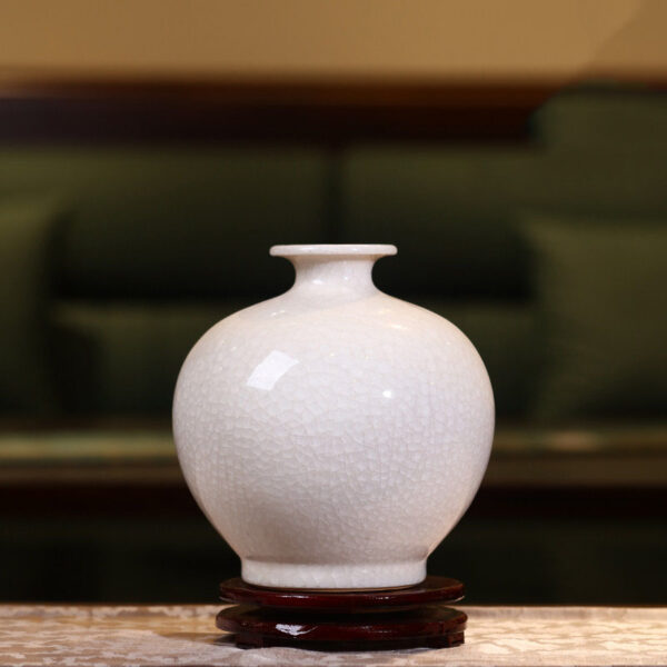 Ceramics Song Dynasty aesthetics living room advanced sense New Chinese white vase large Zen wind ornaments